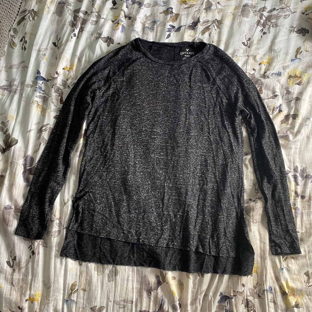 XS American Eagle Heather Black Long Sleeve